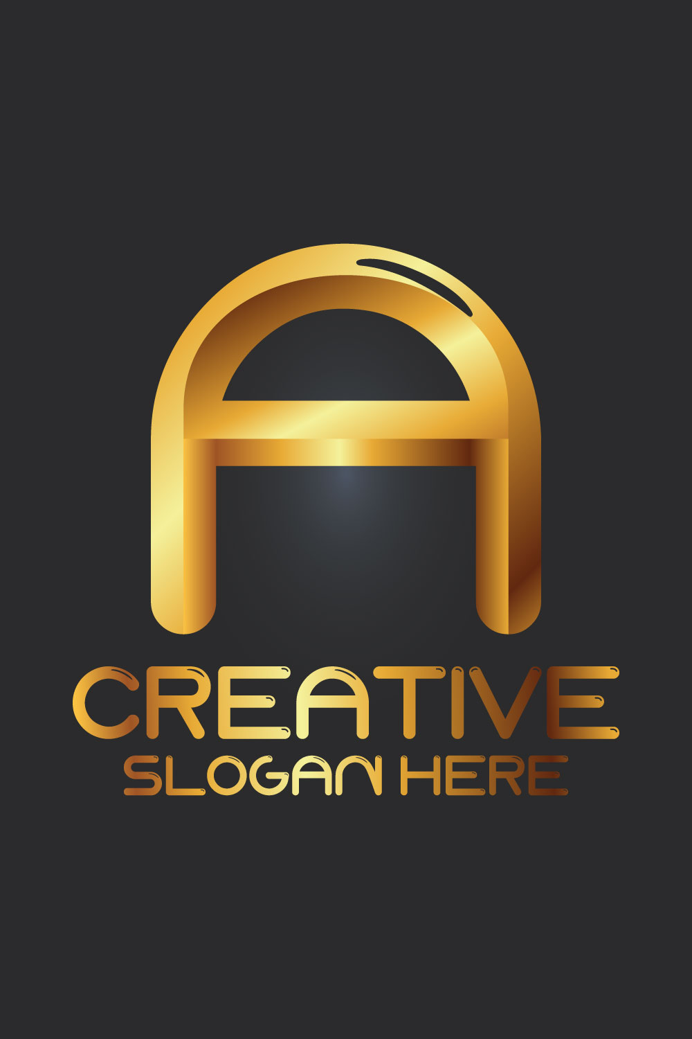 A Letter Logo, Abstract Logo, Letters Logo, Golden Logo pinterest preview image.