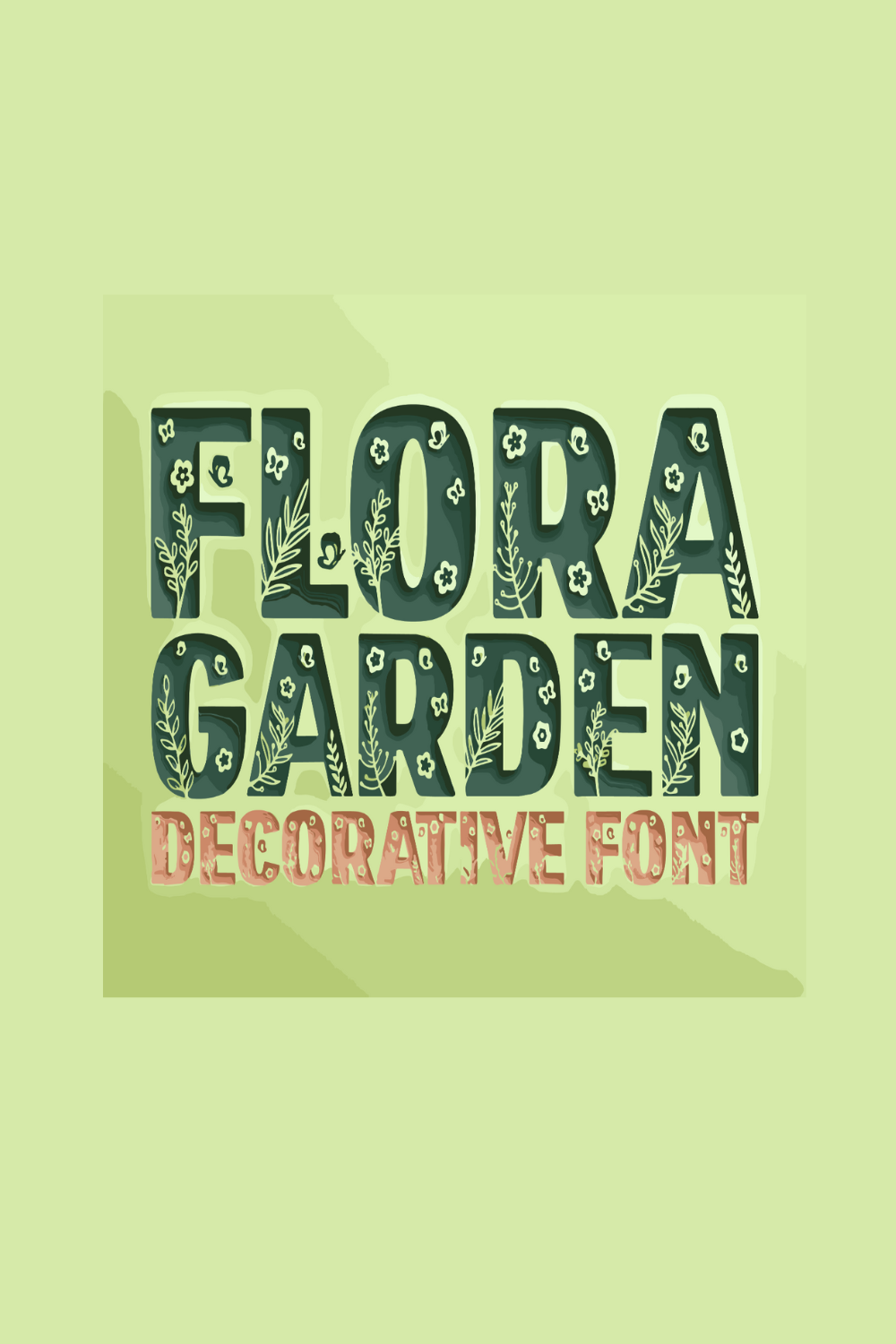 Flora Garden Font pinterest preview image.