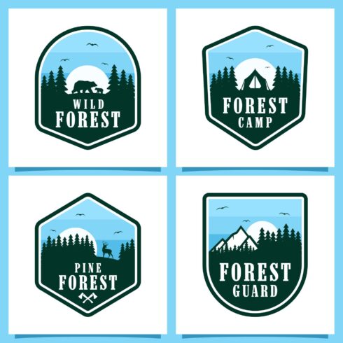 Set Pine forest badge logo collection - $4 cover image.