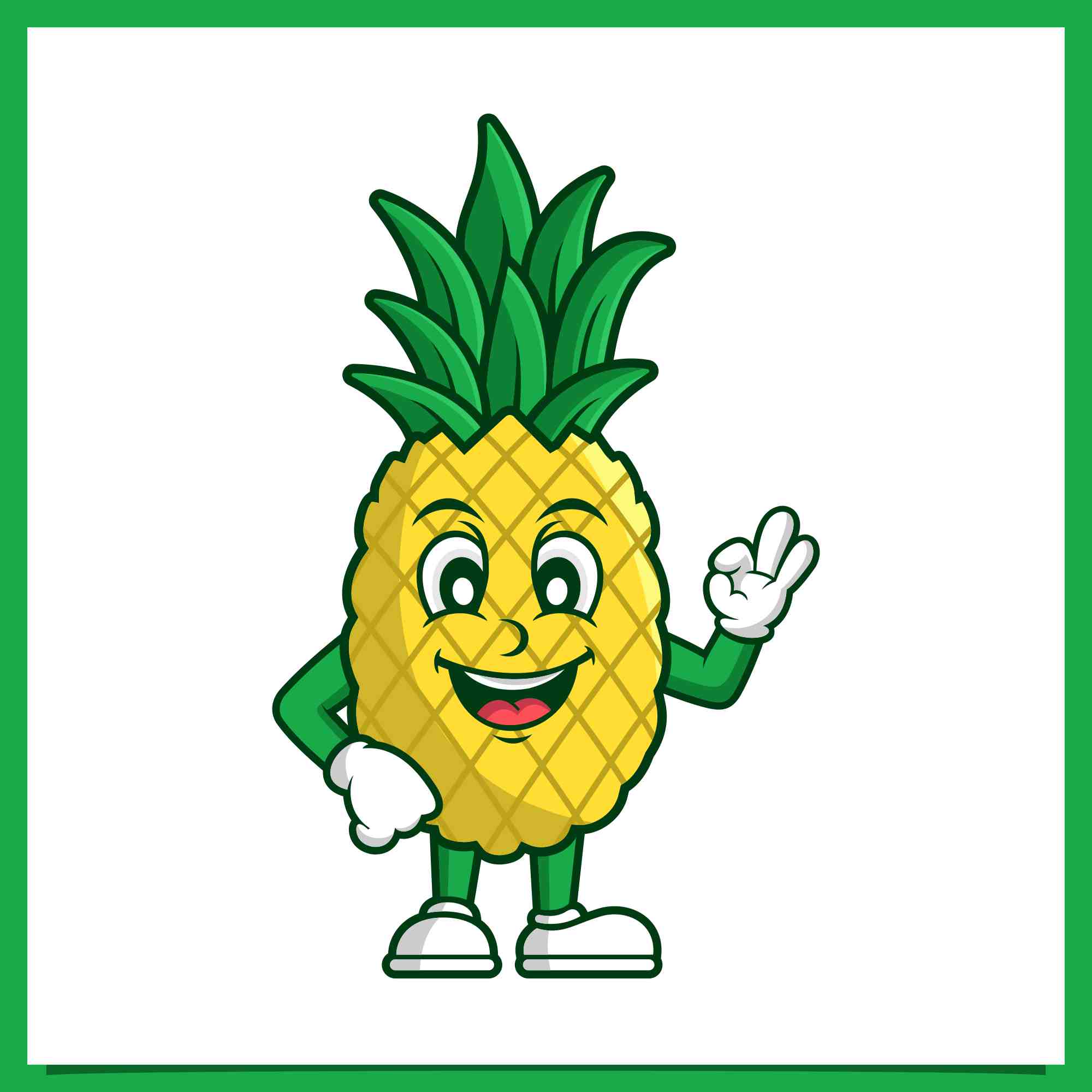 Set Pineapple fruit mascot cartoon logo design - $6 preview image.