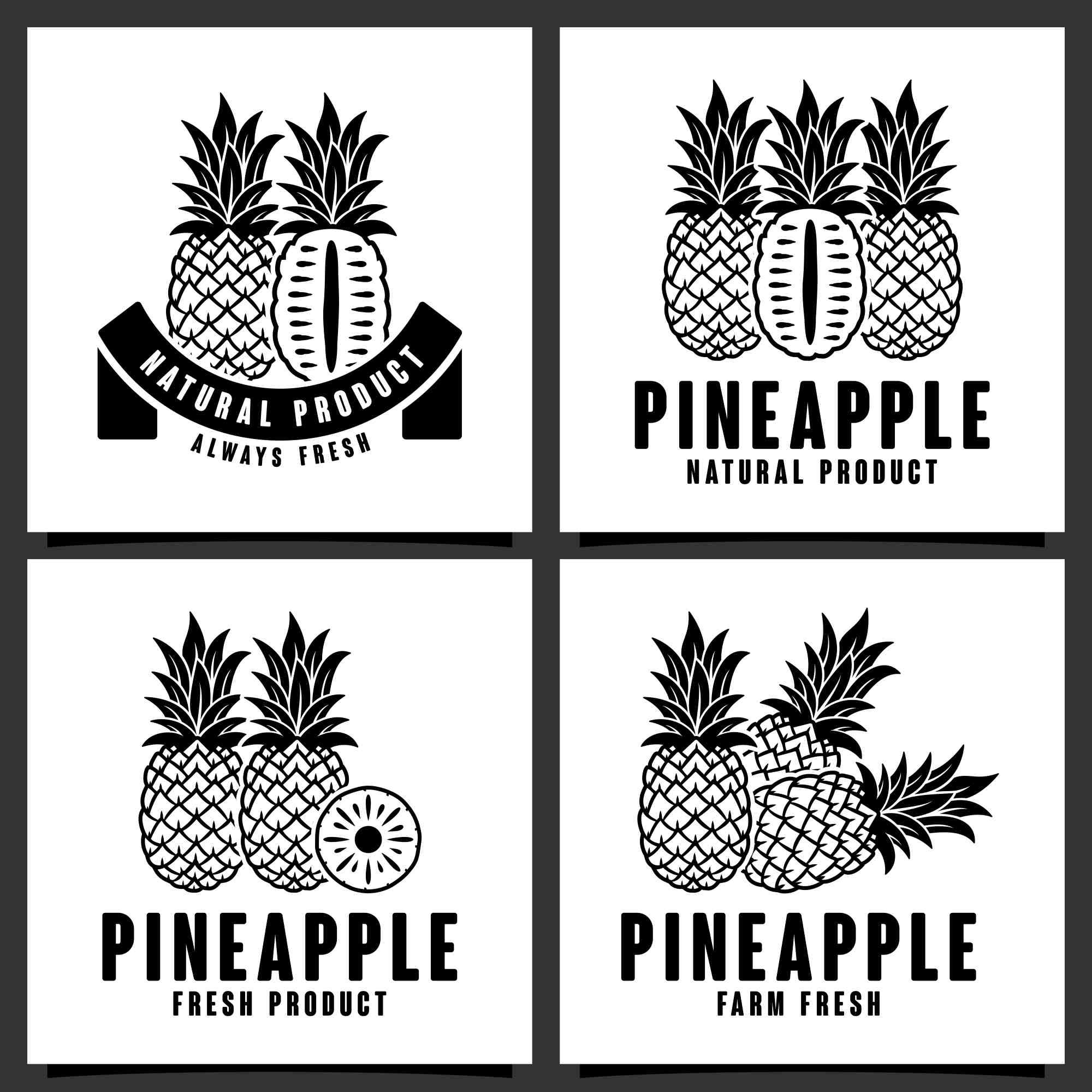 19 Set Pineapple vector logo design collection - $8 preview image.