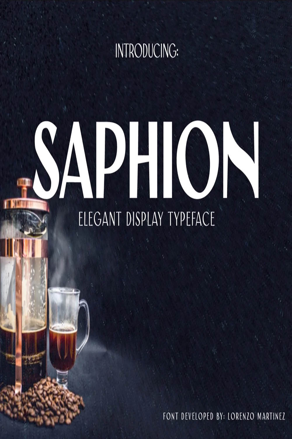 Saphion Typeface pinterest preview image.