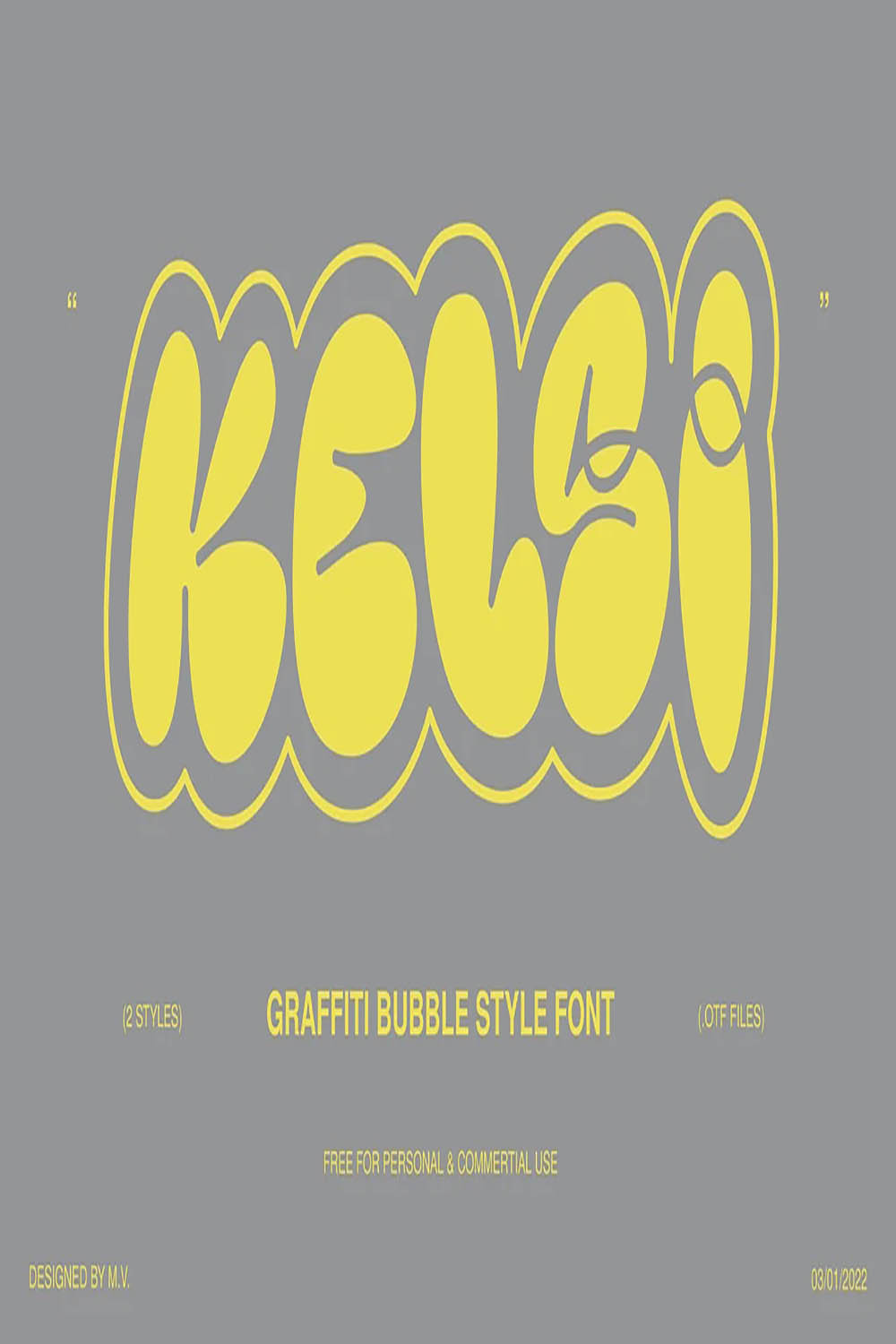 Kelsi graffiti bubble style font pinterest preview image.