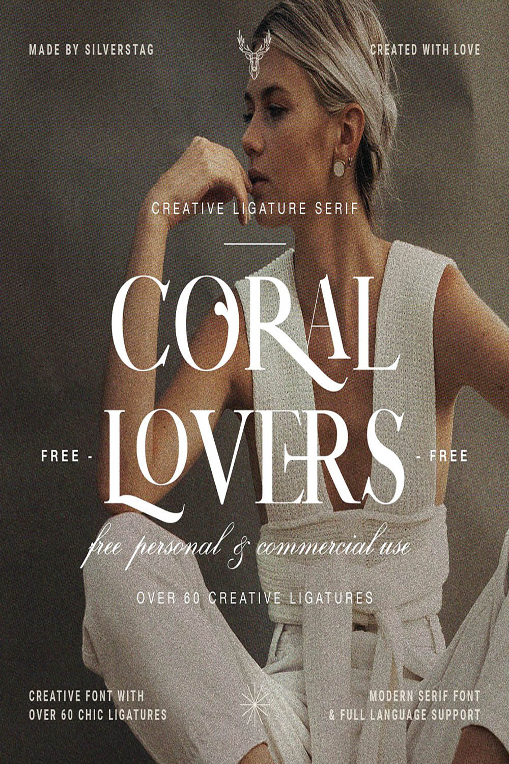 Coral Lovers Modern Ligature Serif pinterest preview image.