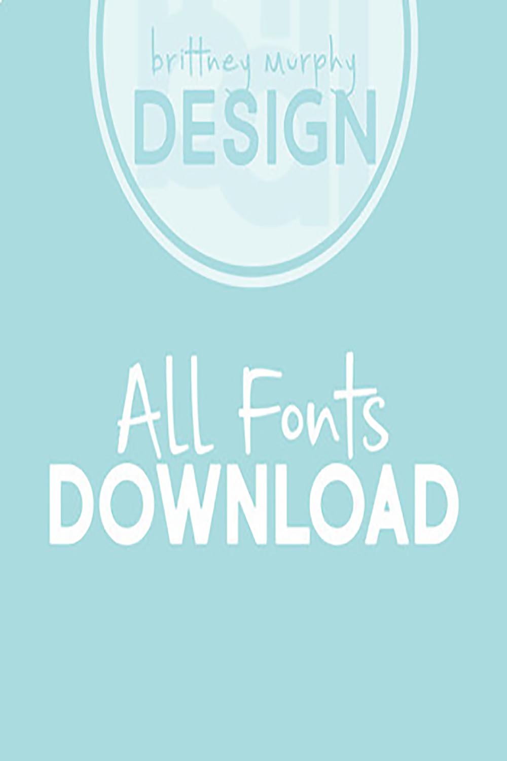 BMD All Fonts pinterest preview image.
