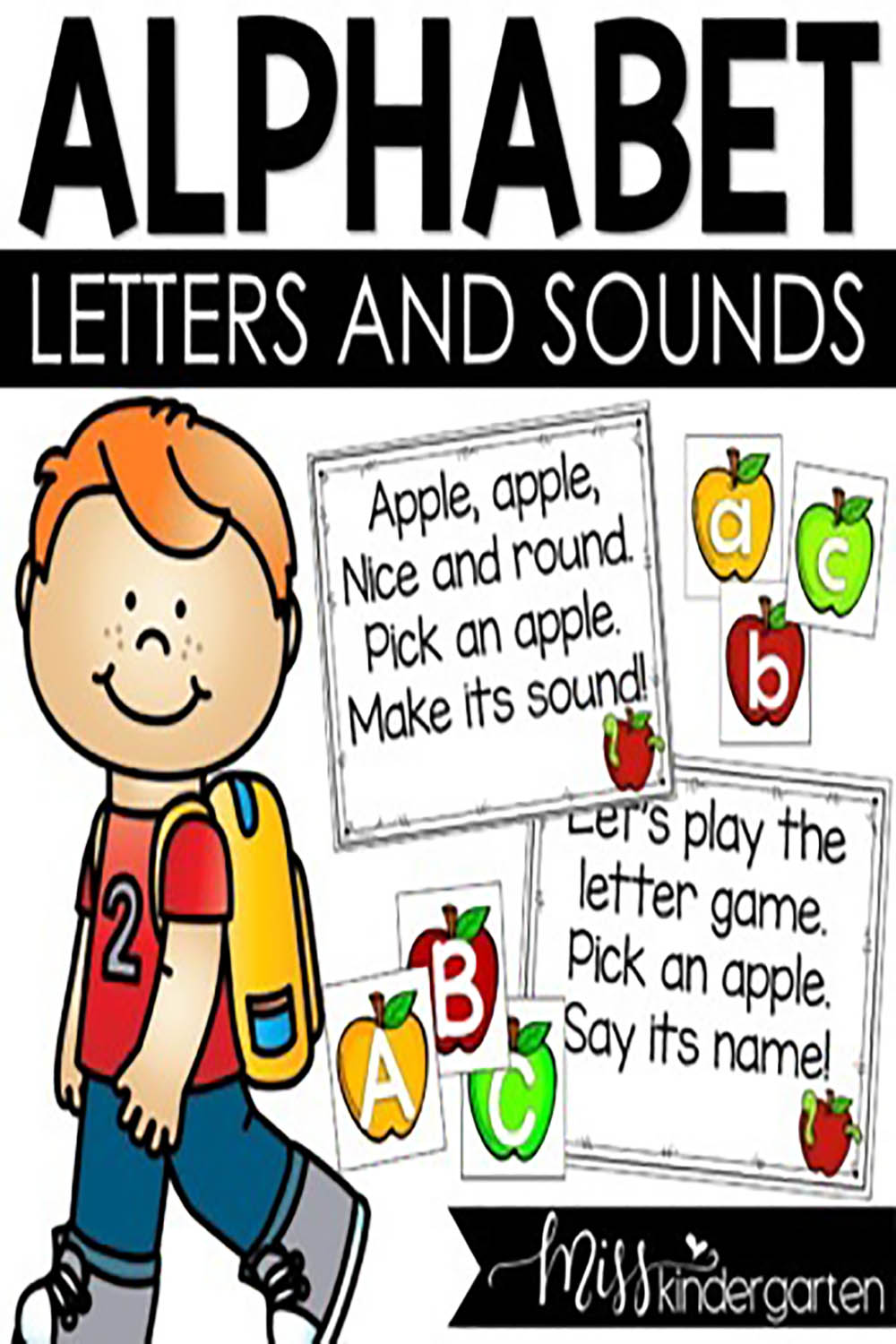 Alphabet Sounds and Letter Recognition FREEBIE Uppercase and Lowercase Games pinterest preview image.
