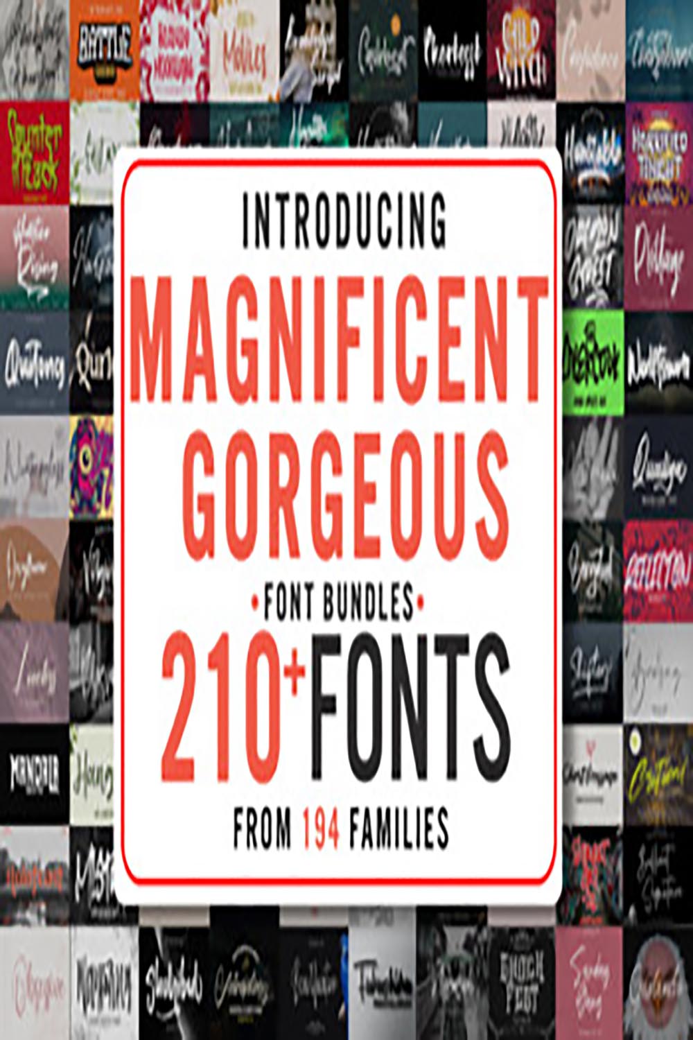 Magnificent Gorgeous Fonts Bundle pinterest preview image.