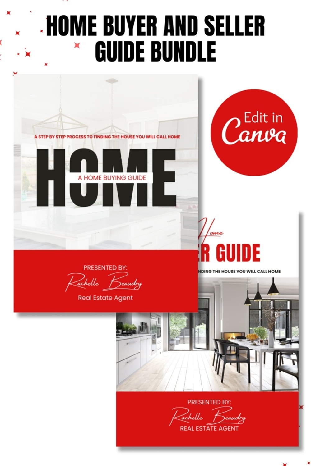 Real Estate Seller Guide & Home Buyer Guide Bundle | Real Estate Marketing | Home Seller Guide | CMA Packet | Listing Presentation | Canva | Fall Presentation canva pinterest preview image.