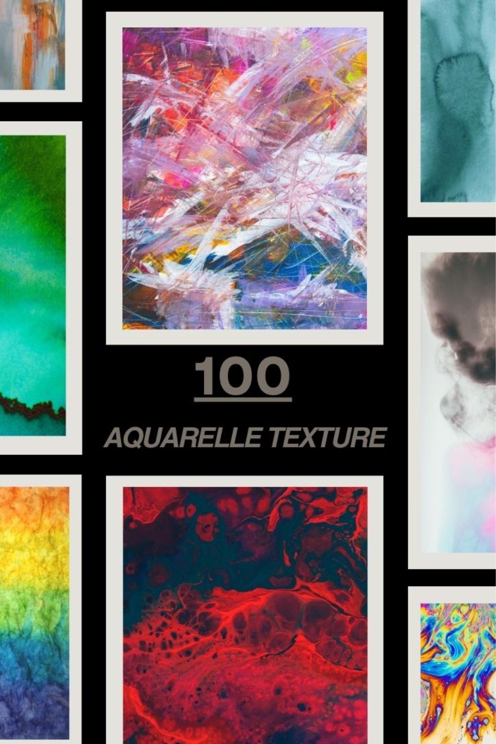 100 Aquarelle Texture Pack for Stunning Designs pinterest preview image.