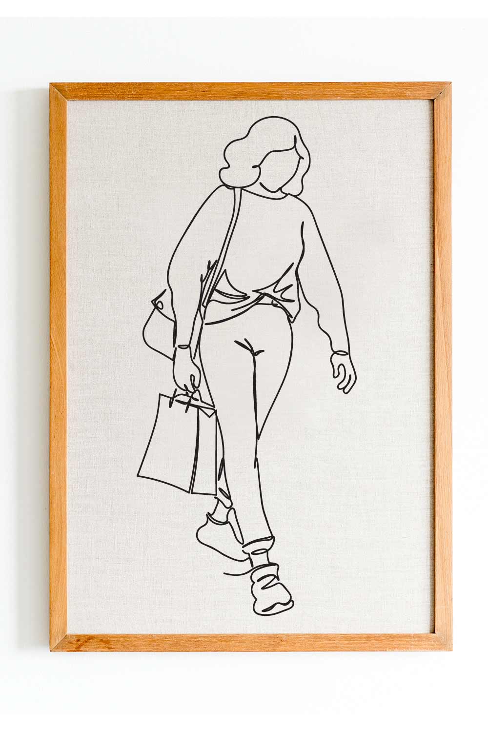 Girl Walking Single Line Art Drawing For Personal Or Commercial Use pinterest preview image.