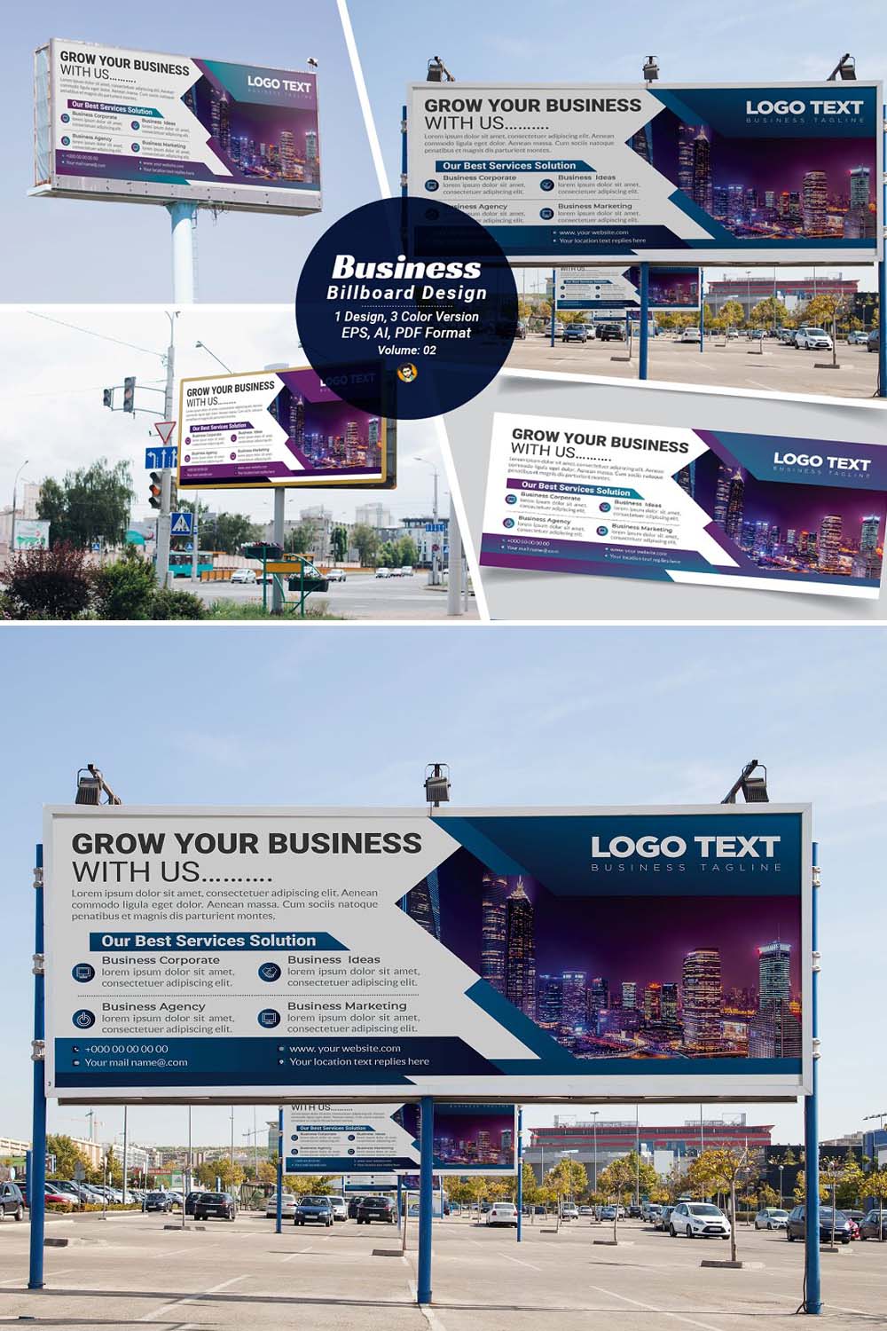 Business Billboard Design pinterest preview image.