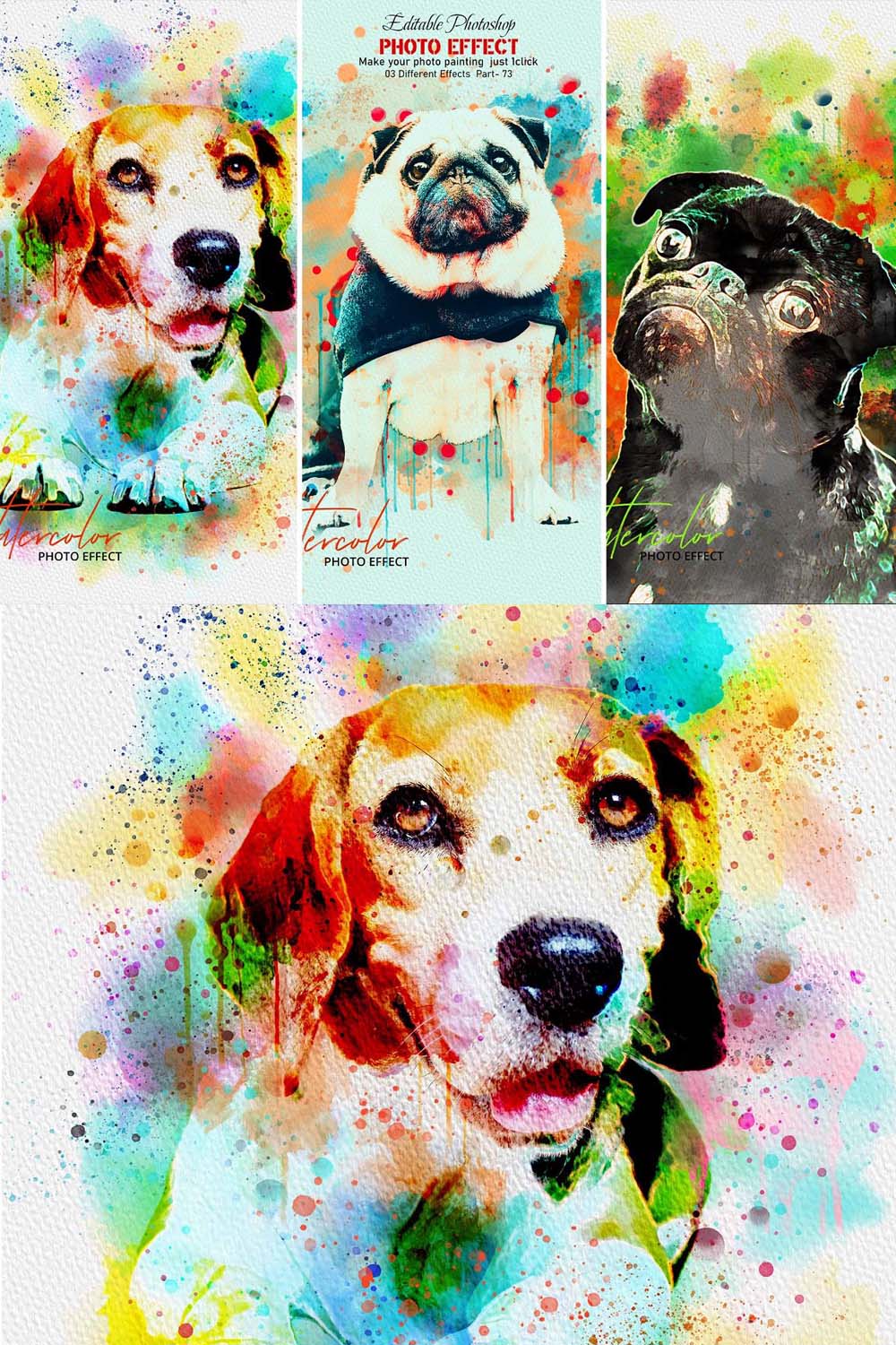 Puppy Pet Watercolor Painting Effect pinterest preview image.