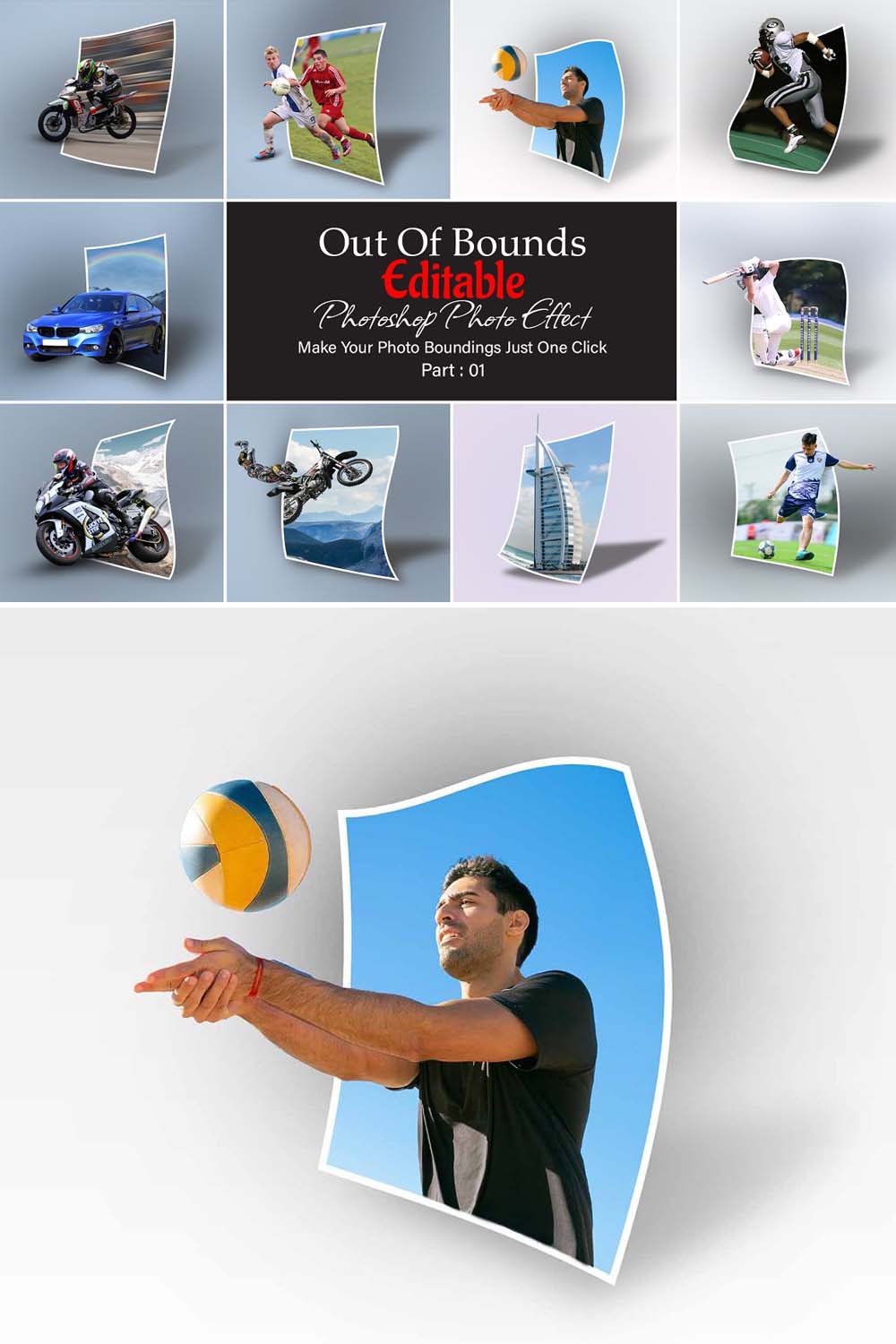 Out of Bounds Photoshop Photo Effect pinterest preview image.