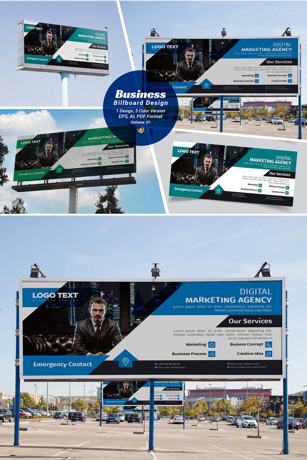 Creative Business Billboard Design pinterest preview image.