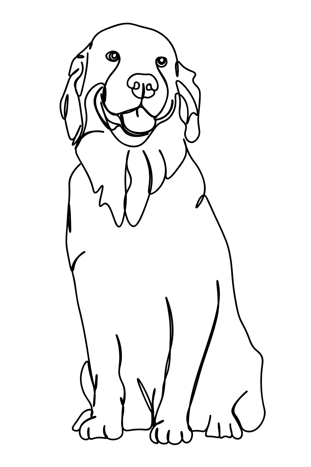 Dog Single Line Art Drawing For Personal or Commercial Use pinterest preview image.