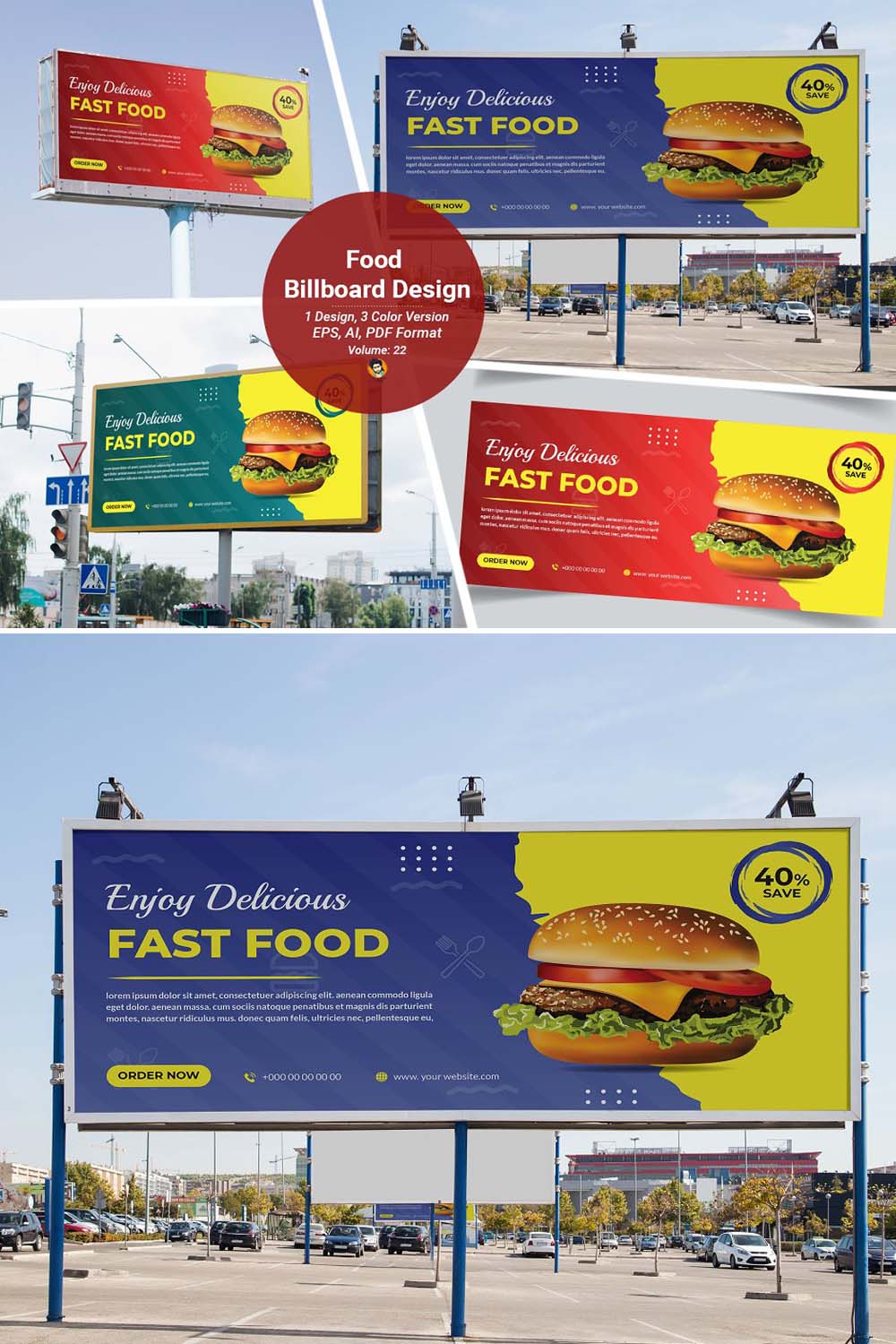 Food Billboard Design pinterest preview image.