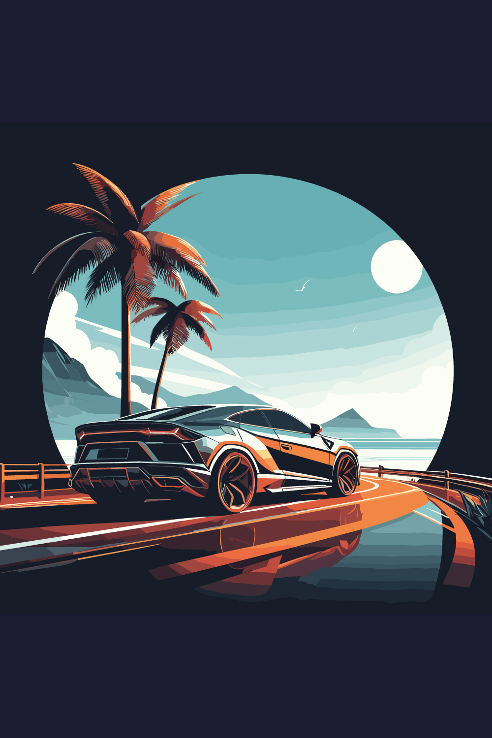 Fancy car drifting on a bautiful place pinterest preview image.