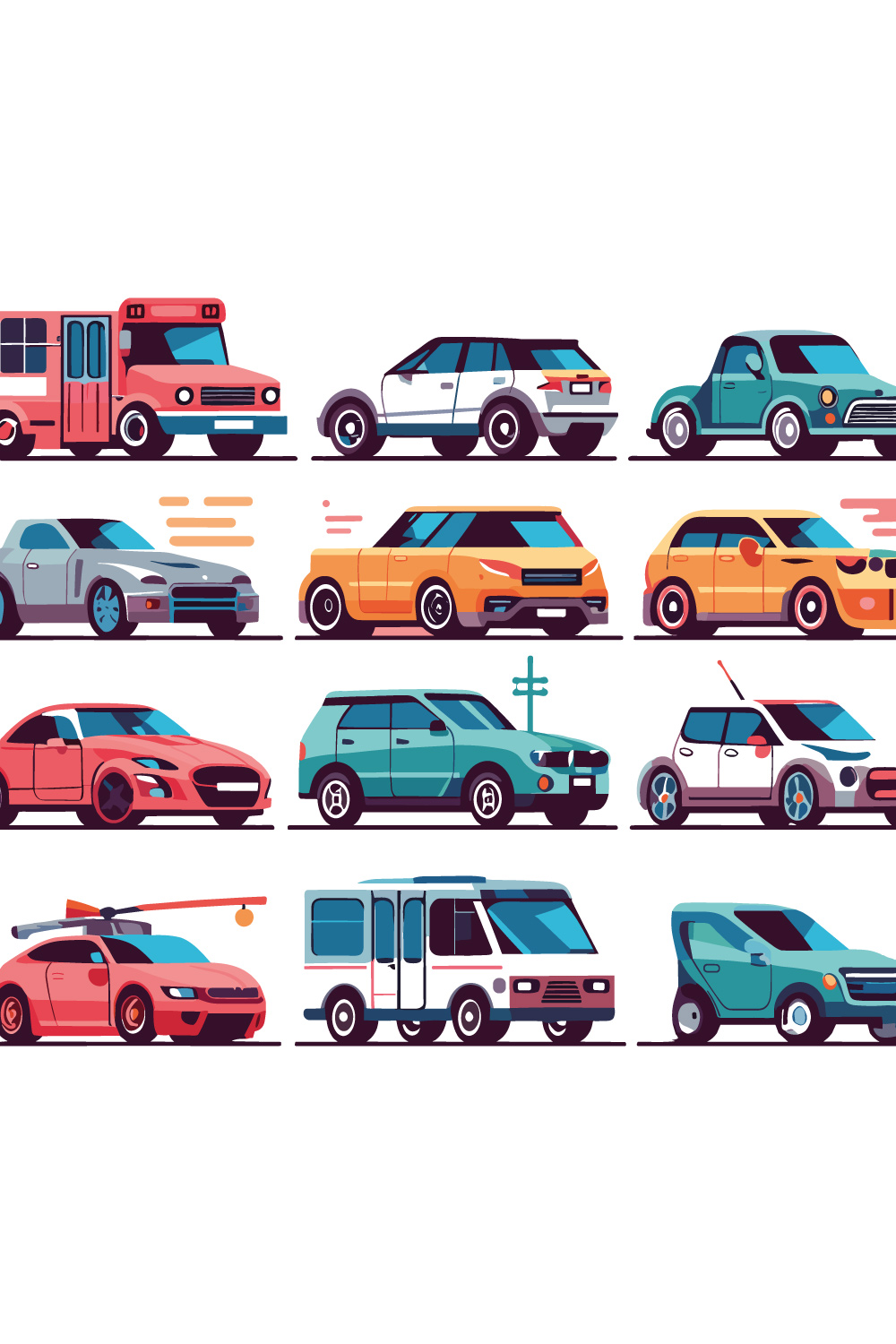 3d car icons isometric realistic, cars set of different models pinterest preview image.