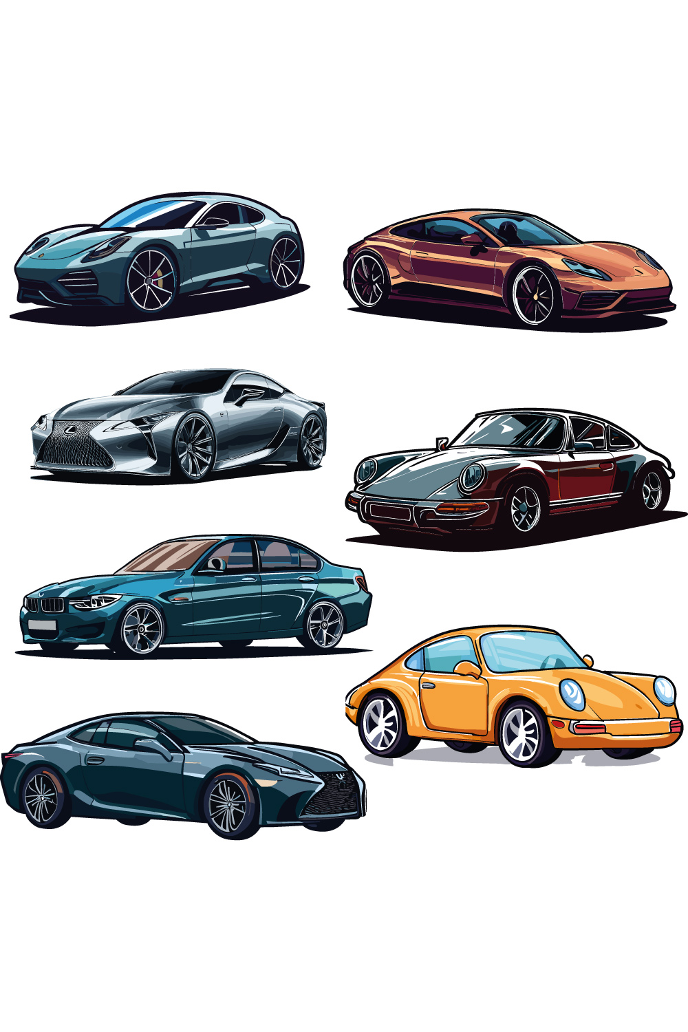 Car cartoon characters Set of characters pinterest preview image.