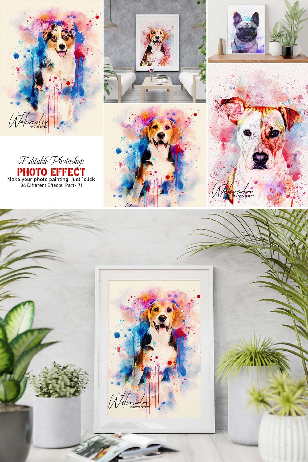 Watercolor Puppy Painting pinterest preview image.