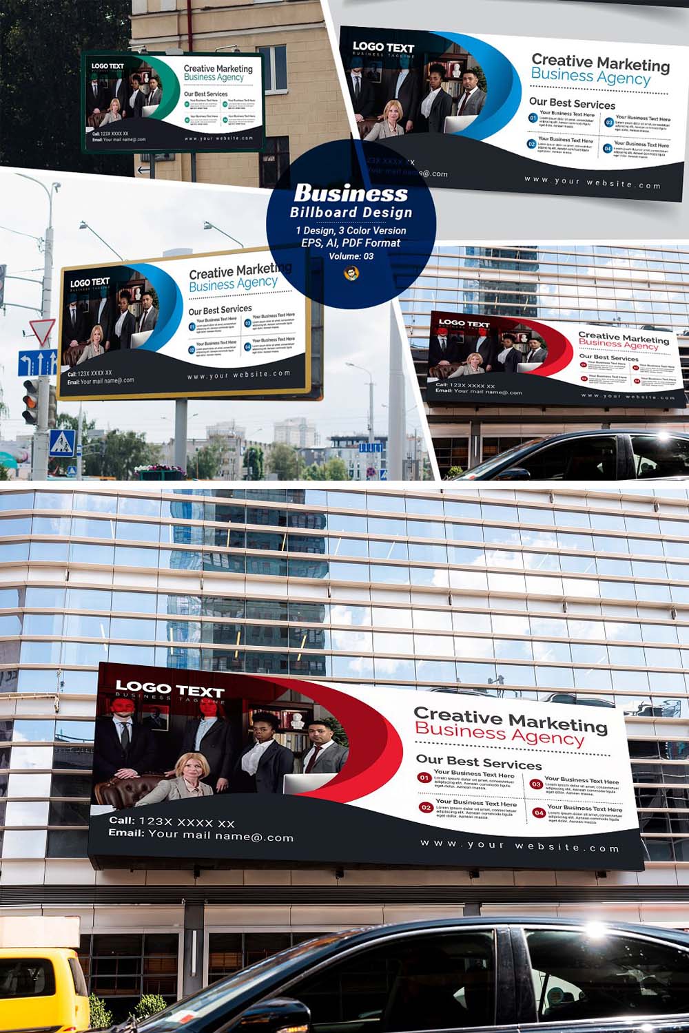 Modern Business Billboard Design pinterest preview image.