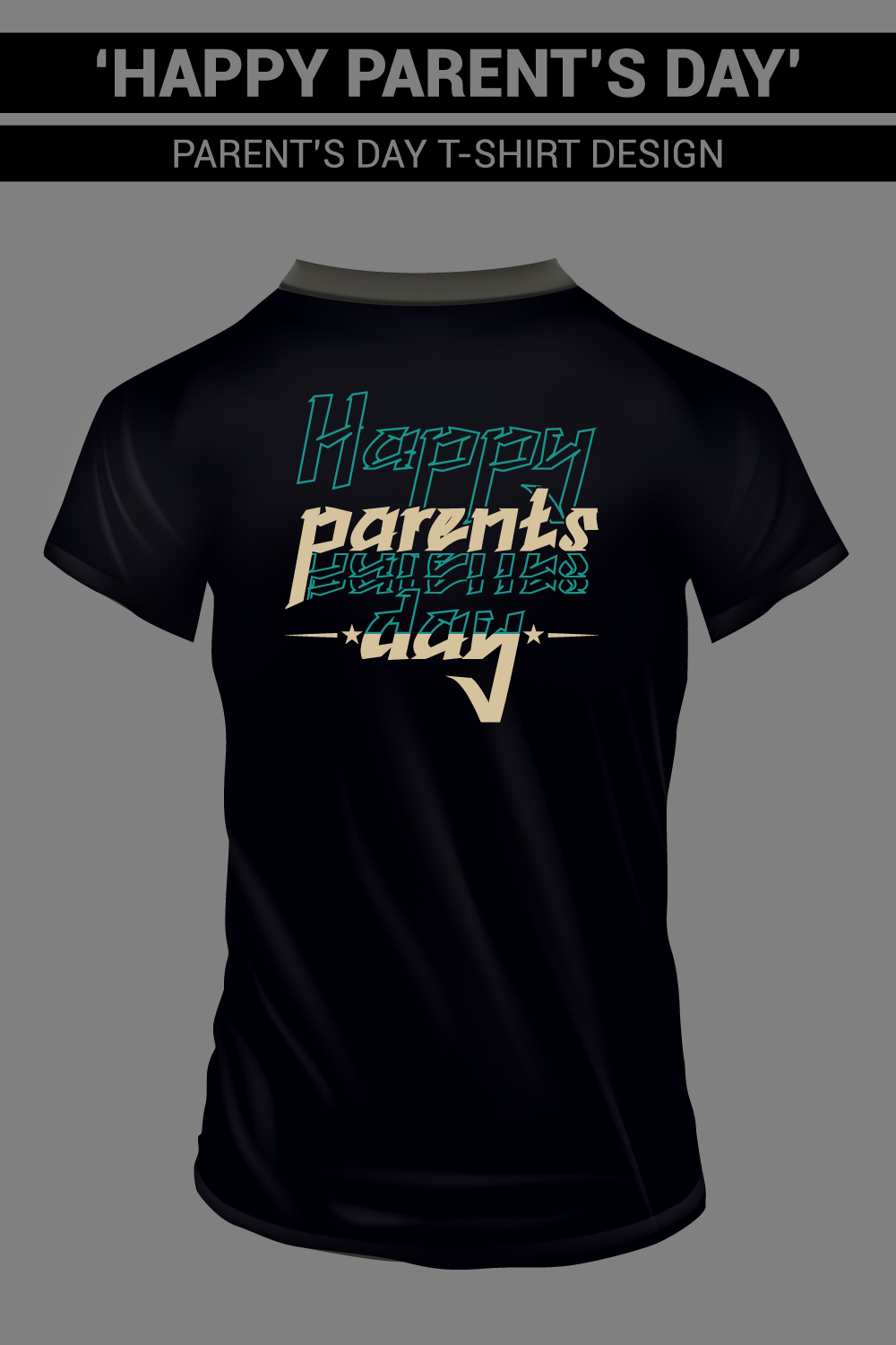 Vector 'Happy parents day' Parents day T Shirt design pinterest preview image.