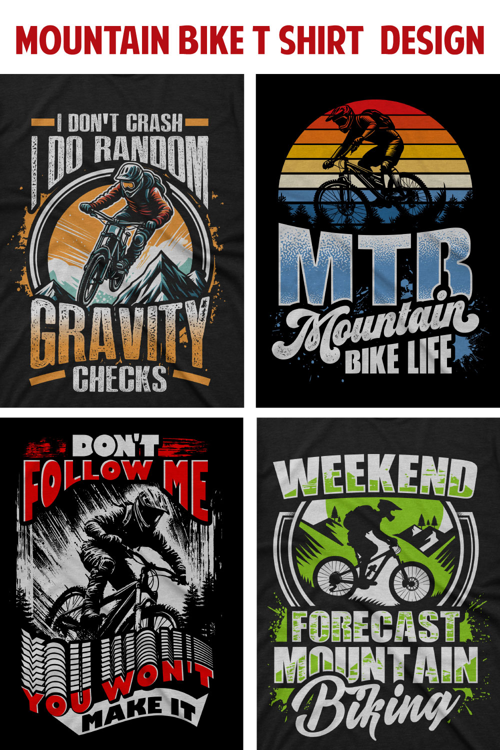 10 amazing Downhill, mountain bike t shirt design pinterest preview image.