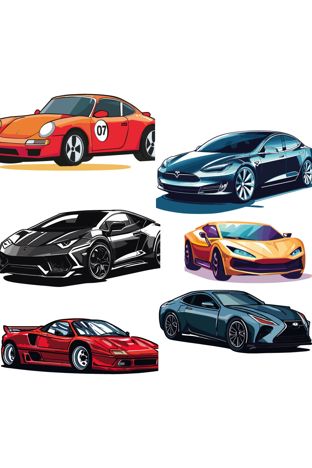 Vector illustrations retro cars collections pinterest preview image.