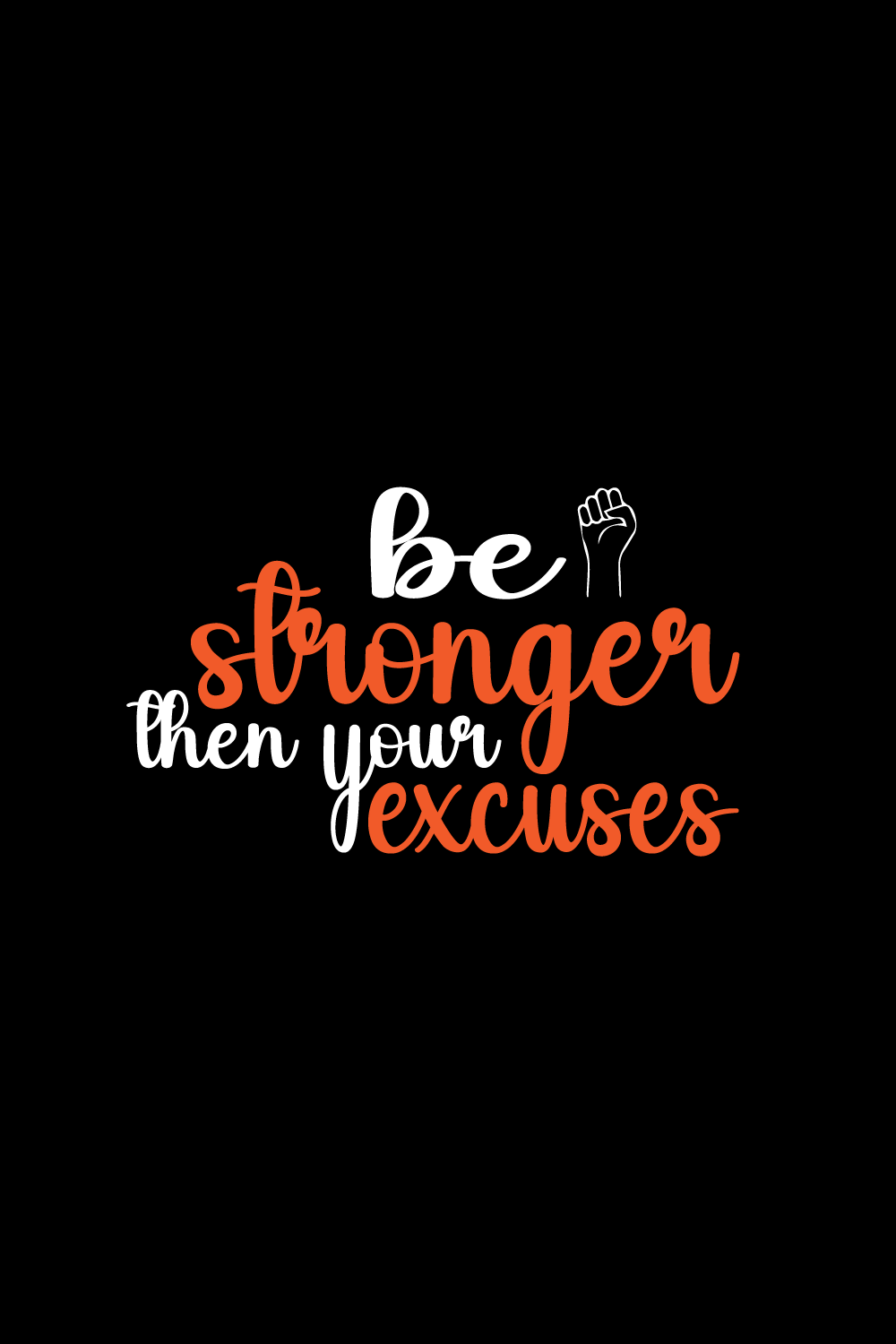Stronger motivational typography t-shirt design for everyone pinterest preview image.