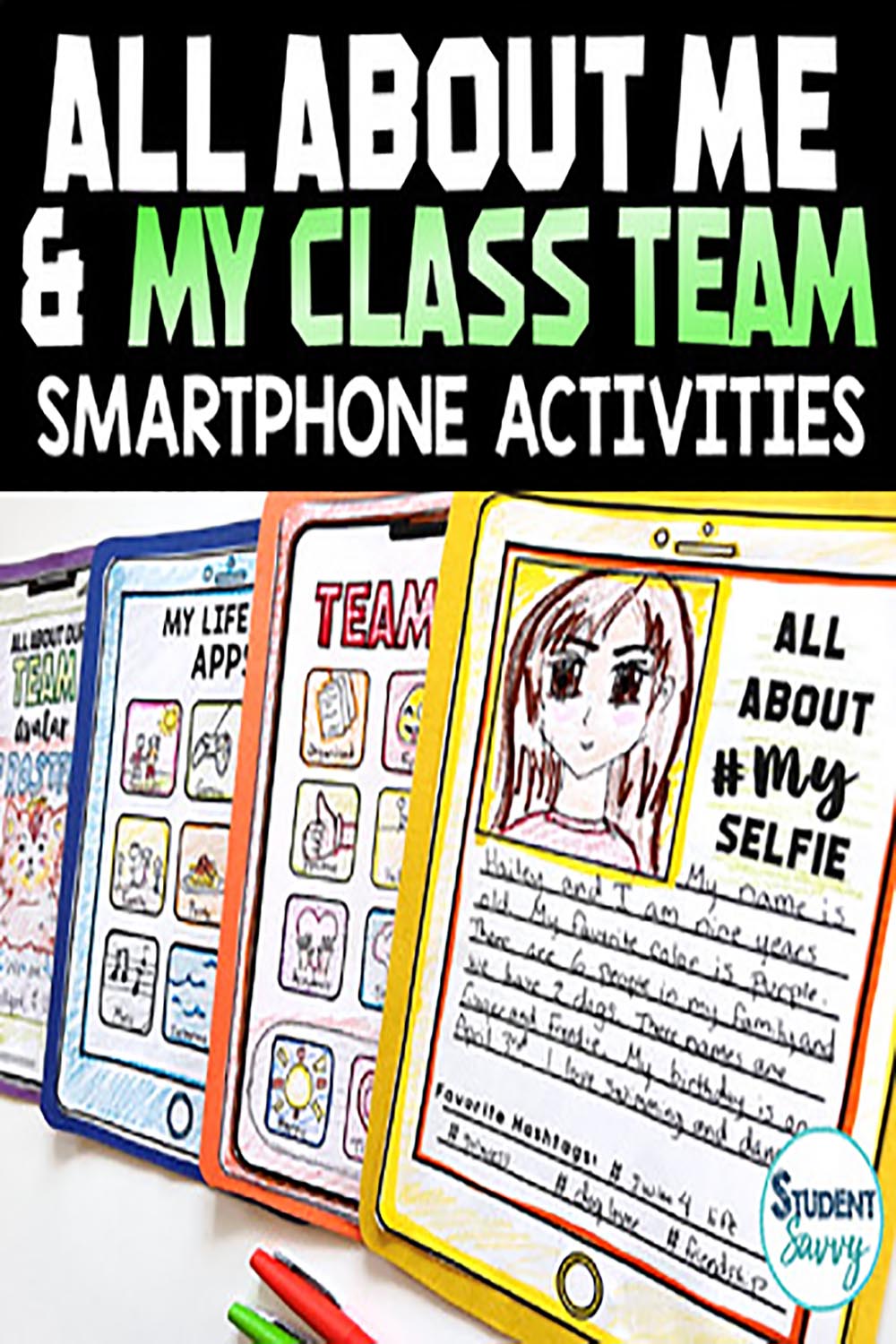 All About Me Worksheet Back to School Activities pinterest preview image.