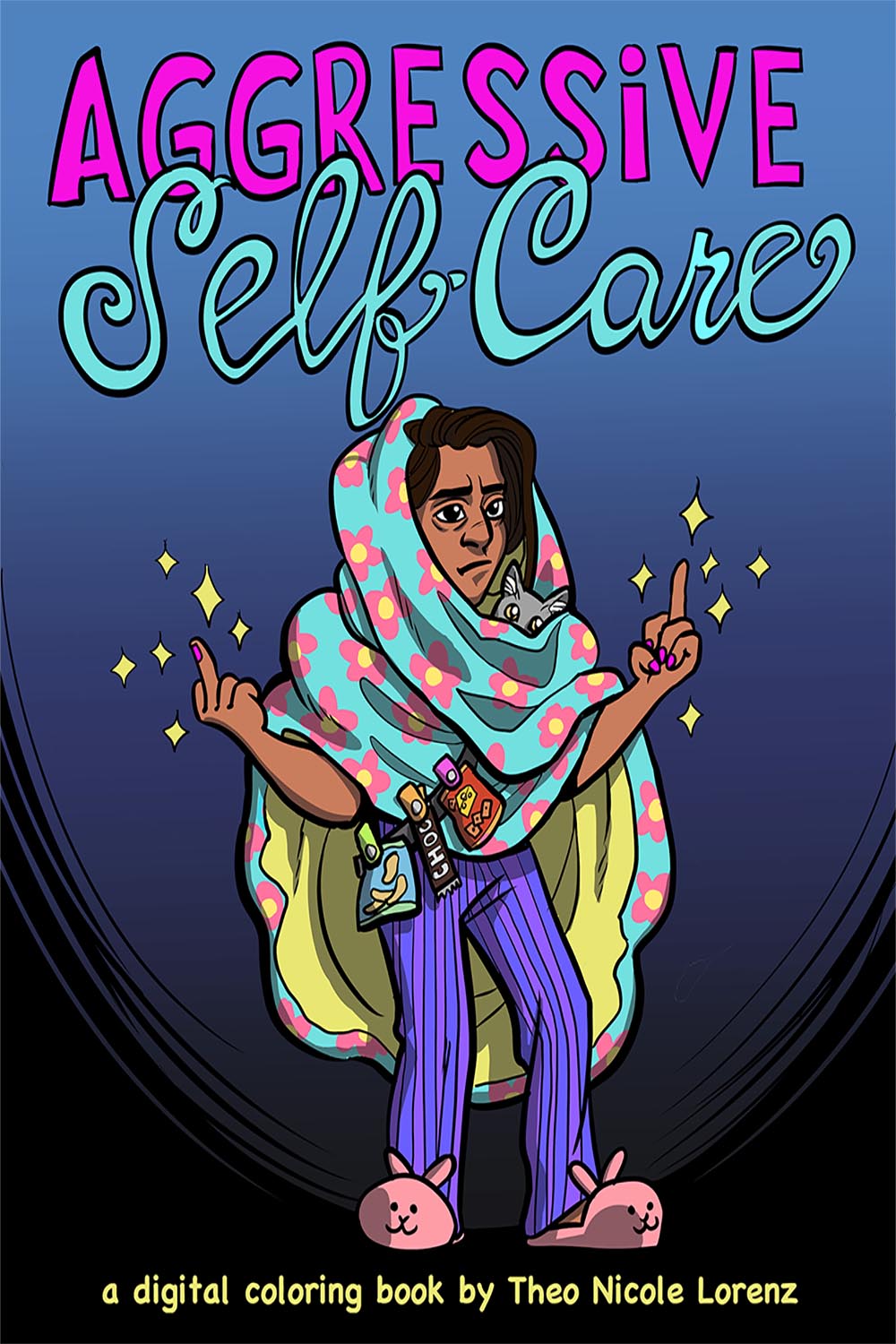 The Aggressive Self-Care Coloring Book pinterest preview image.