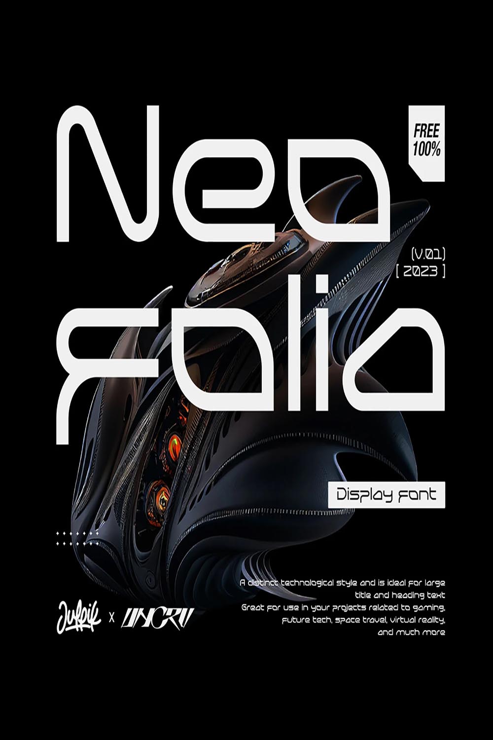 Neofolia - Display Font pinterest preview image.
