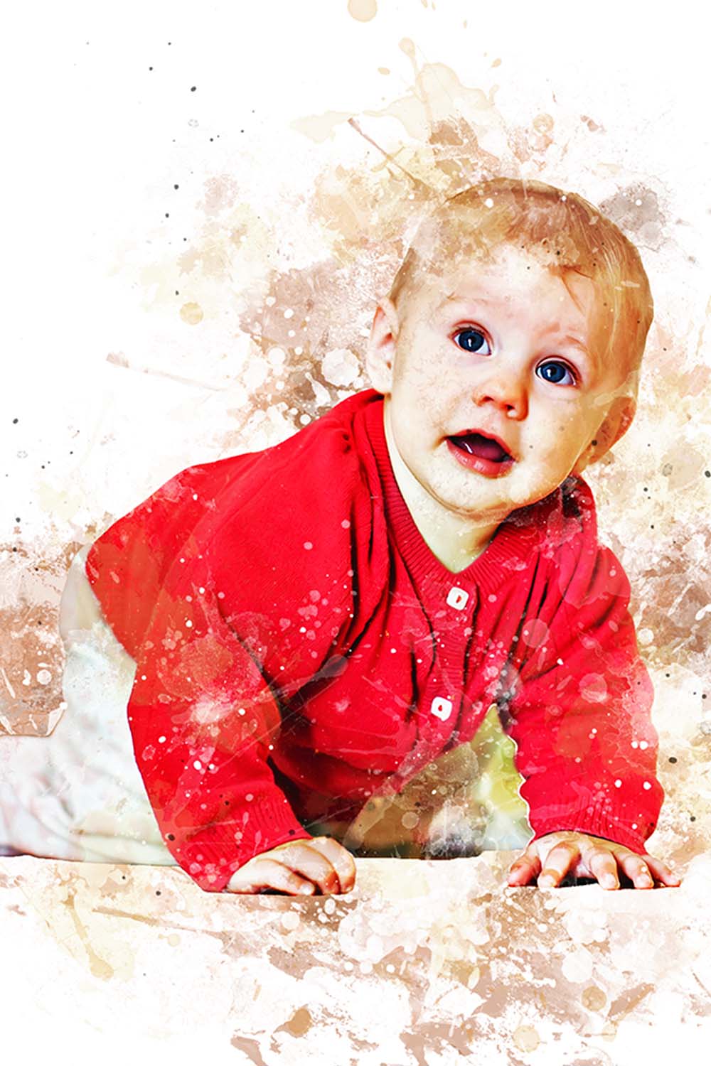 Cute Baby Portrait Photoshop Action pinterest preview image.