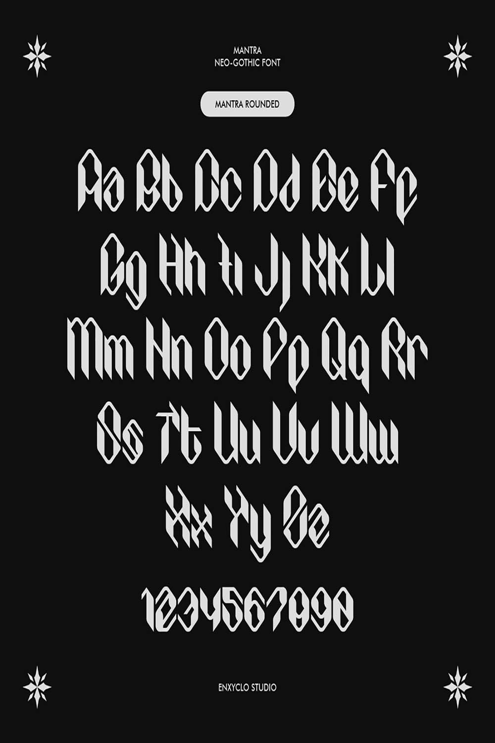 MANTRA - NEO GOTHIC FONT pinterest preview image.