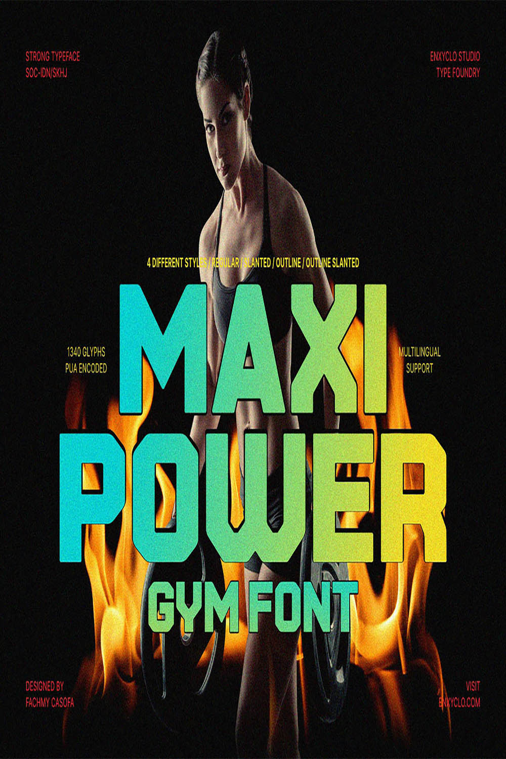 NCL MAXIPOWER - GYM FONT pinterest preview image.
