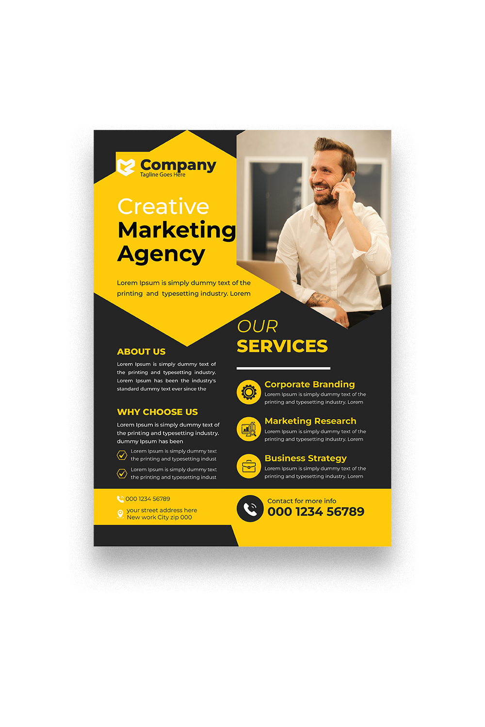 Corporate Flyer Design TEmplate pinterest preview image.