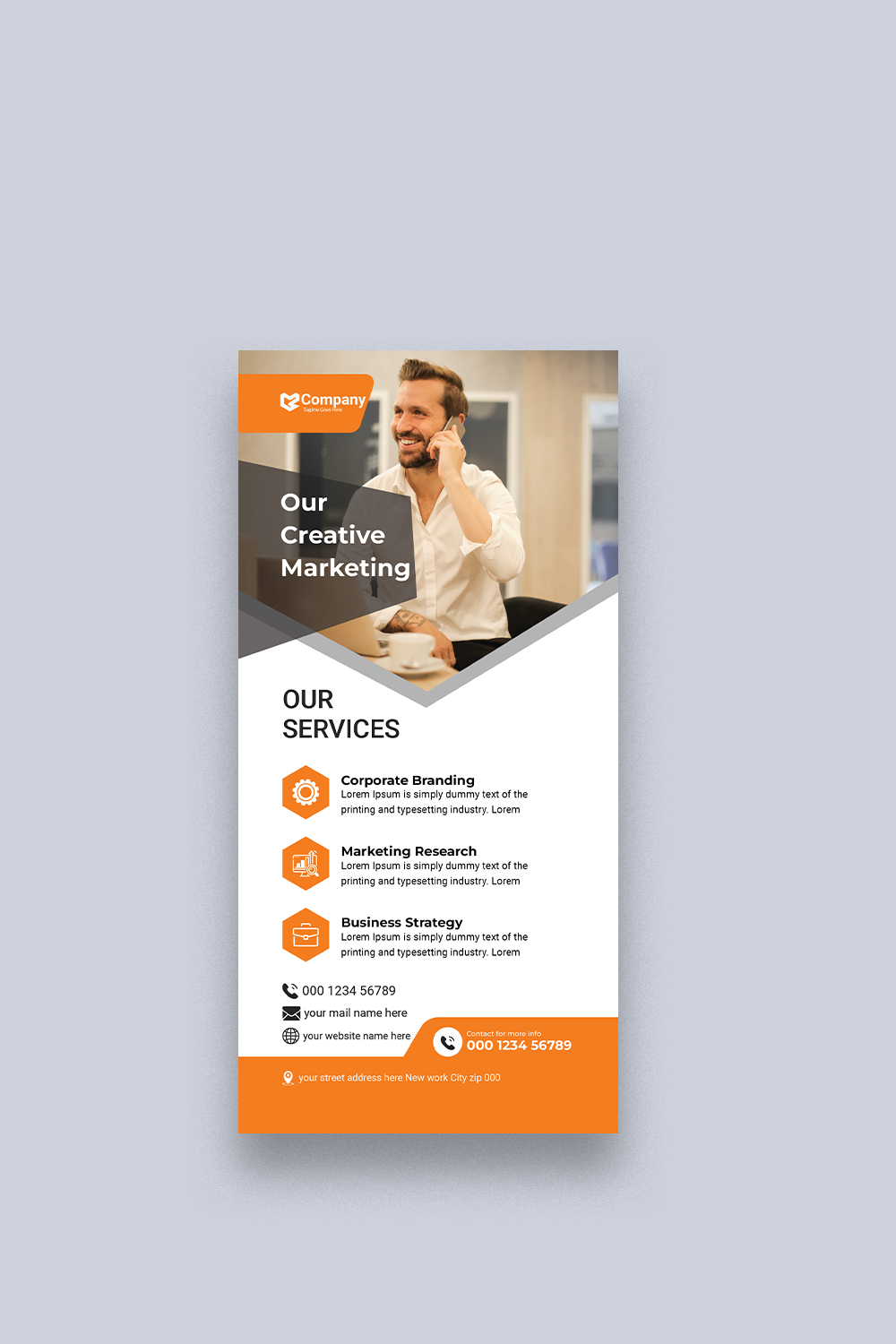 Corporate DL Flyer Design Template pinterest preview image.