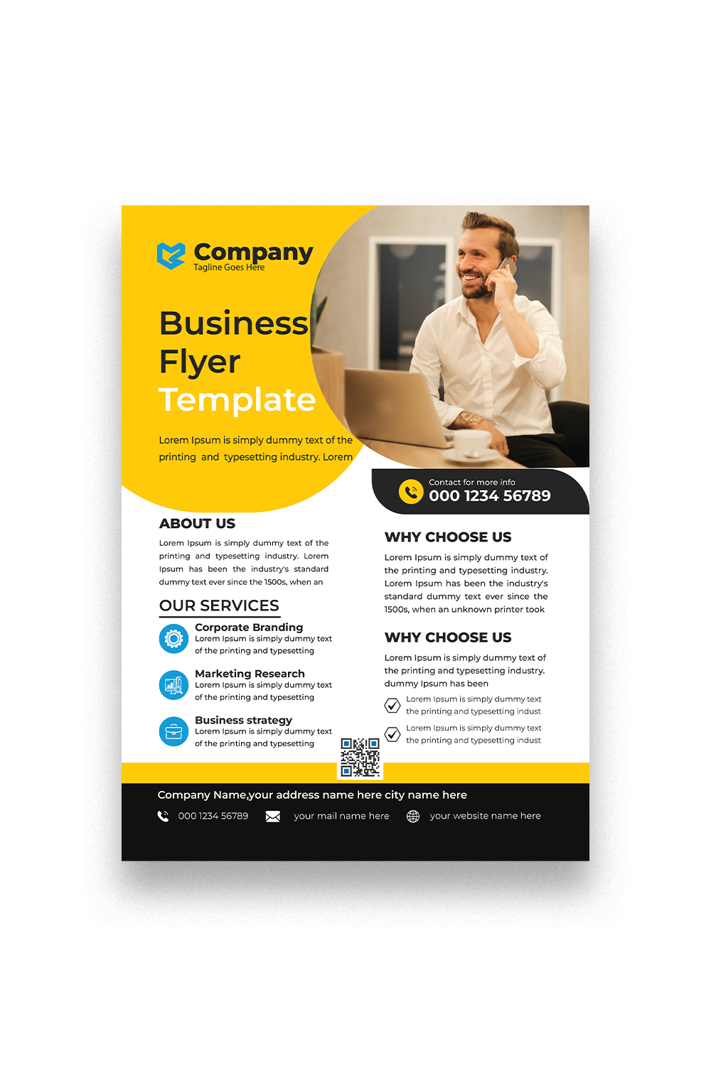 Corporate Flyer design Template pinterest preview image.