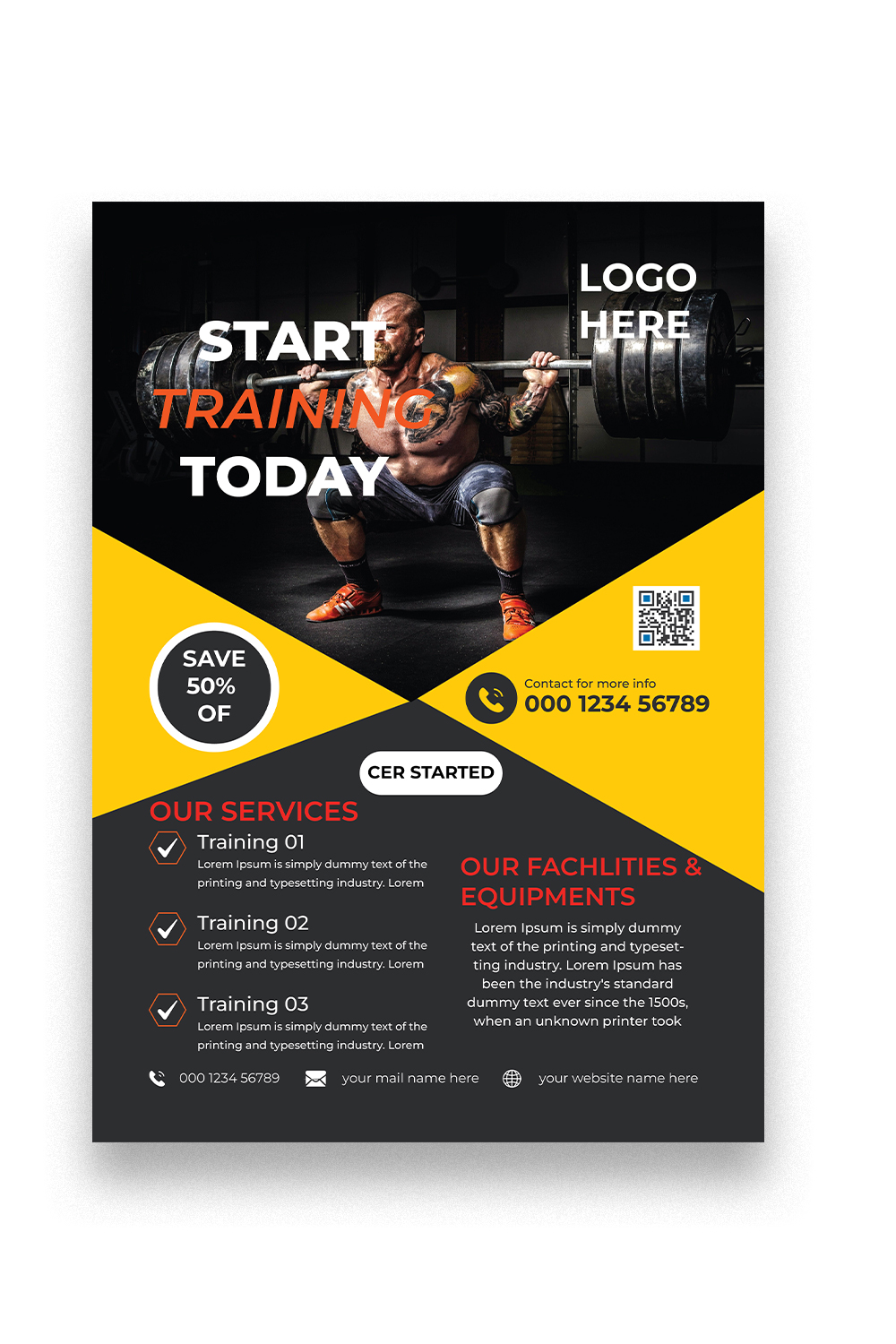 Corporate Flyer Design Template pinterest preview image.