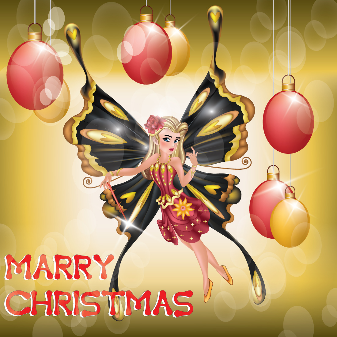 Portrait-of-a-butterfly-barbie-wearing-a-fairy-costume-and-holding-a-magic-wand-for-christmass preview image.