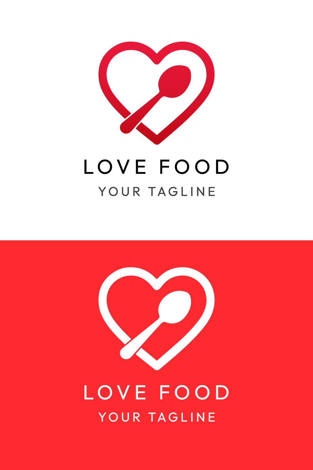 Love food logo pinterest preview image.