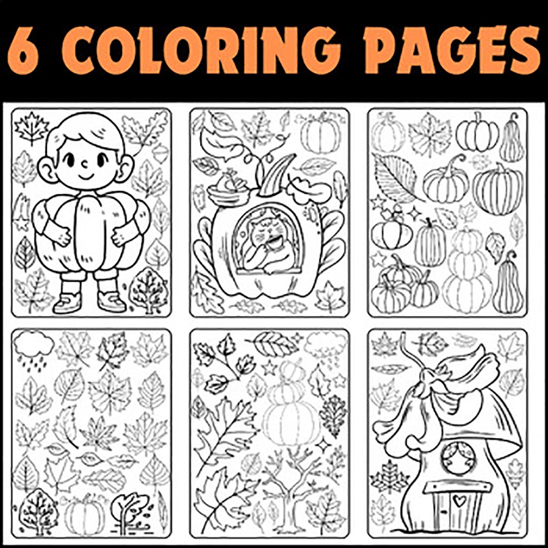 Fall Coloring Pages | Autumn Coloring Pages preview image.