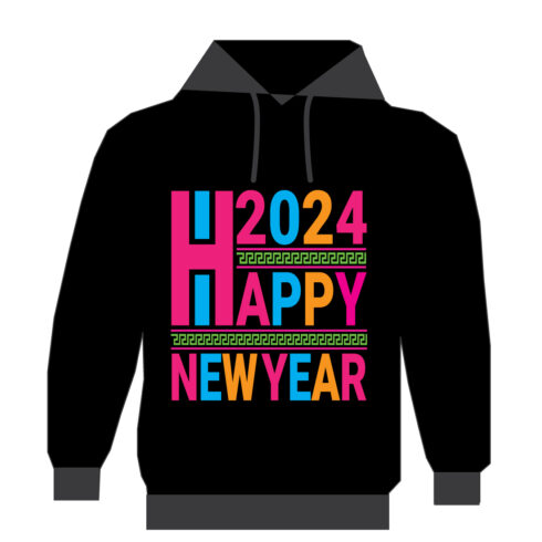 New Year " 2024 Happy New Year" T-Shirt Design cover image.