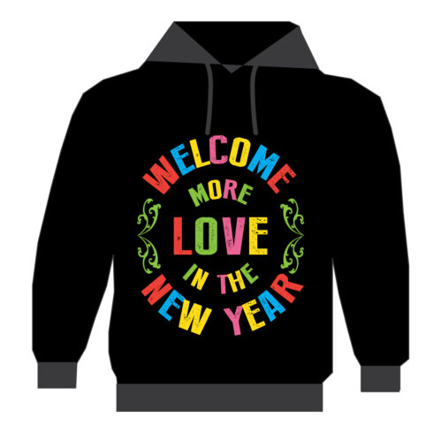 New Year " Welcome more love in the new year" T-Shirt Design cover image.
