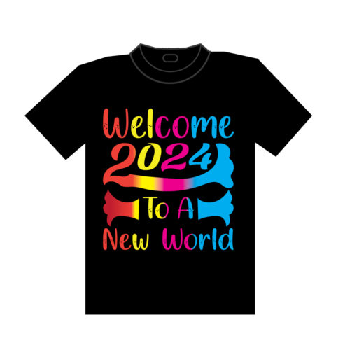 New Year " 2024" T-Shirt Design cover image.