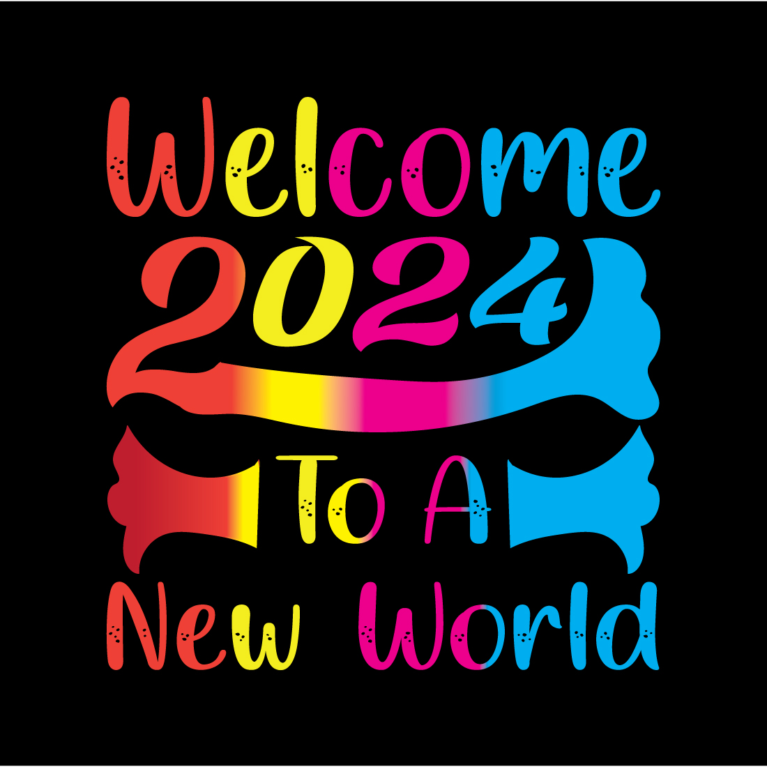 New Year " 2024" T-Shirt Design preview image.