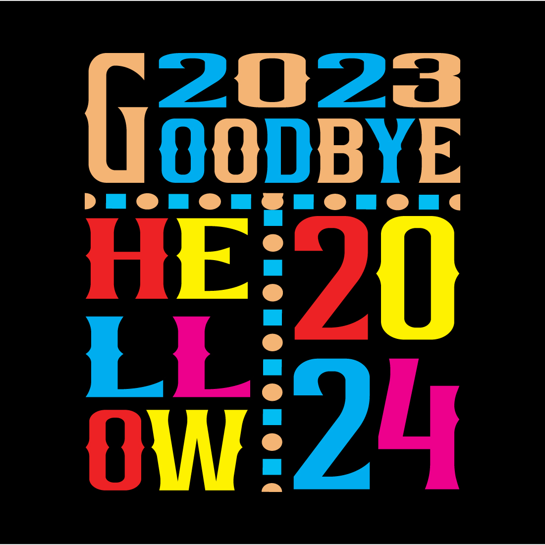 New Year " 2023 Goodbye" T-Shirt Design preview image.