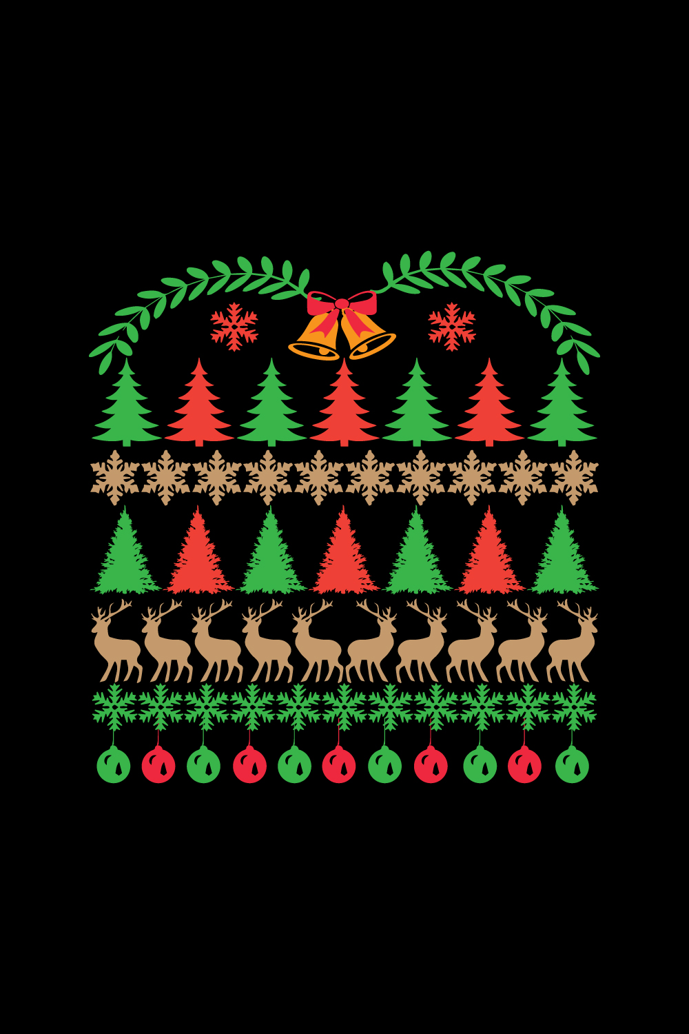Christmas T-Shirt Design pinterest preview image.
