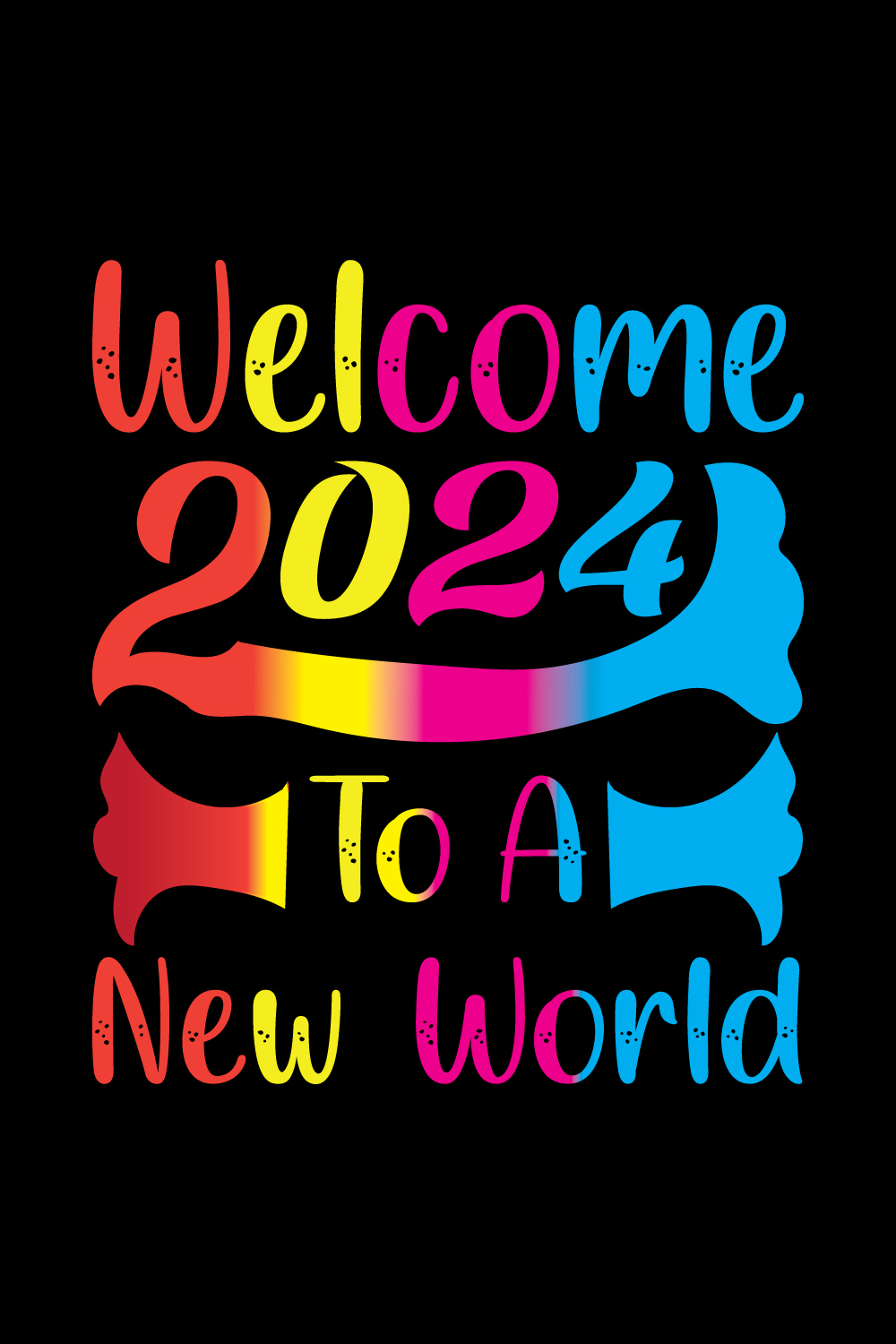 New Year " 2024" T-Shirt Design pinterest preview image.