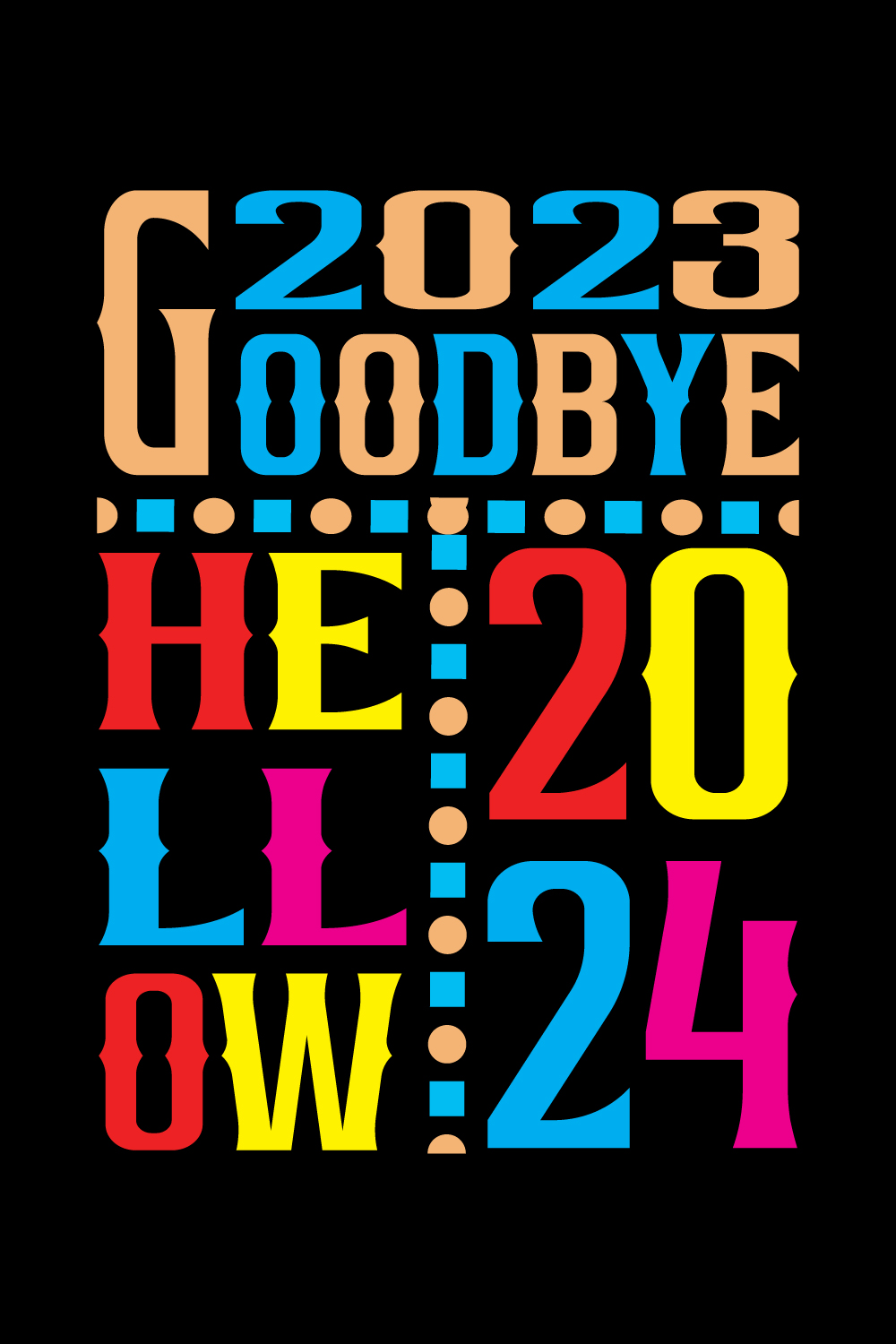 New Year " 2023 Goodbye" T-Shirt Design pinterest preview image.